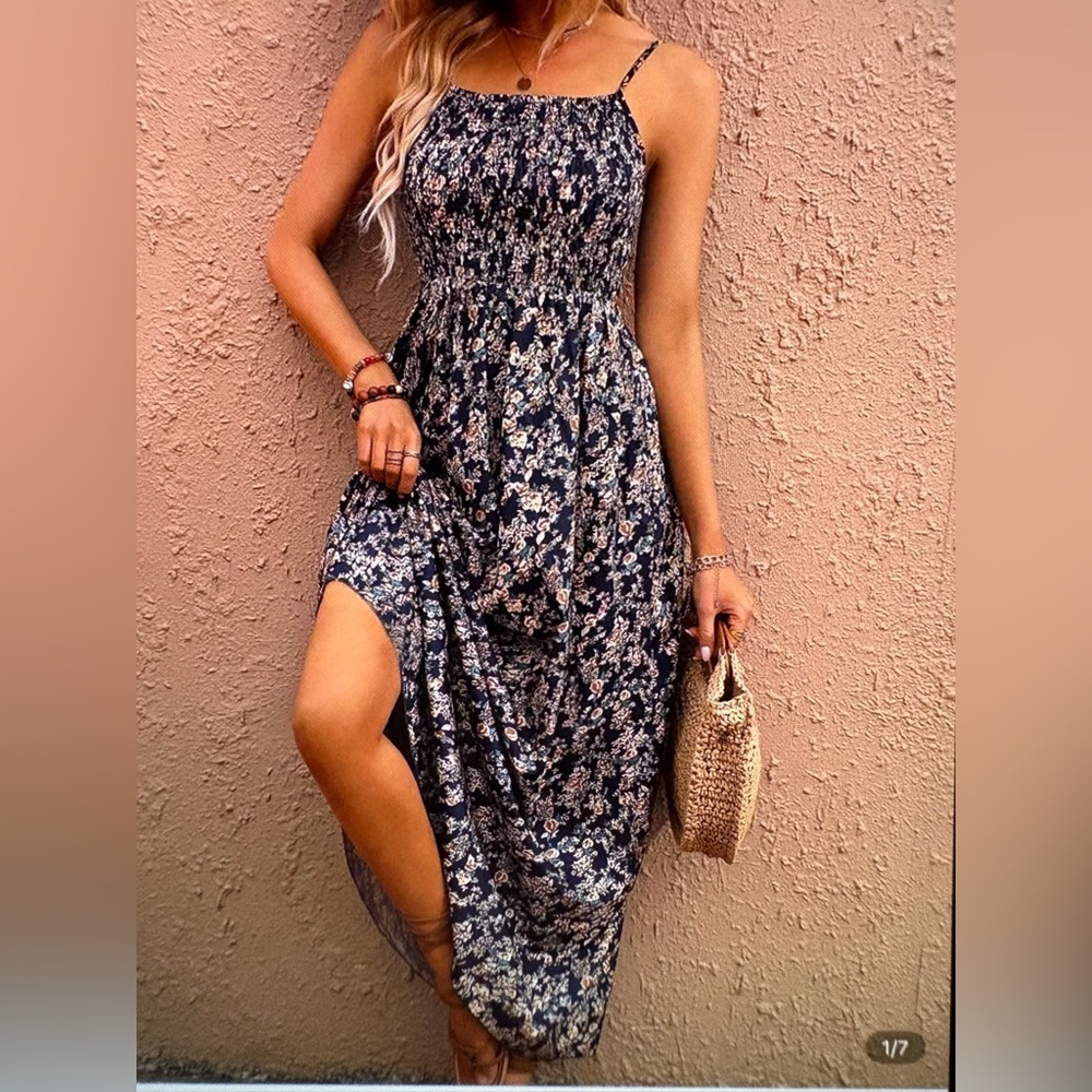 SHEIN floral cami maxi dress